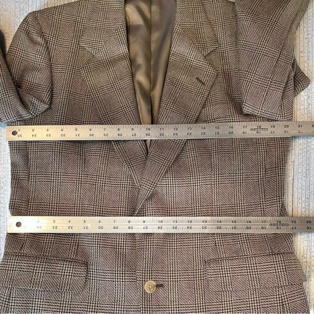 Mark Shale Men’s Brown Houndstooth Check Wool Sport Coat Blazer ~ Size 39R - Picture 8 of 10